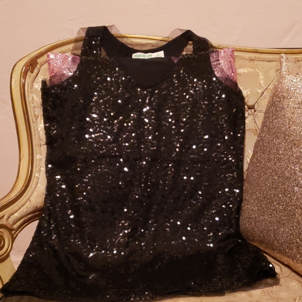Black sequences tank top